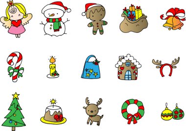 Vektör illüstrasyon çizgi filmi Noel mücevherleri serisi