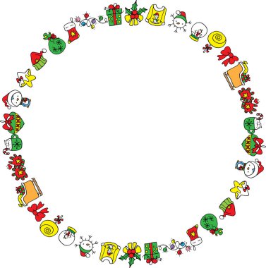 Vektör illüstrasyon çizgi filmi Noel mücevherleri seri arkaplan çerçevesi