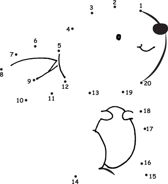 Векторная Мультипликационная Игра Присоединиться Точкам Рисунок Активности Кролика — стоковый вектор