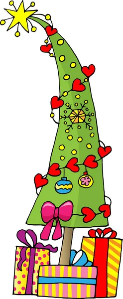 Vector Εικονογράφηση Χριστουγεννιάτικο Δέντρο — Διανυσματικό Αρχείο