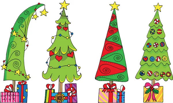 Vector Illustration Christmas Tree — Stock Vector