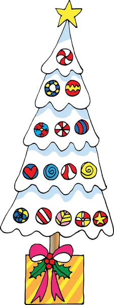 Vector Illustration Christmas Tree — Stock Vector