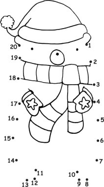 vektör karikatür eğitim oyunu etkinliği noktalara katılın 1 'den 20' ye kadar kar altında ayı