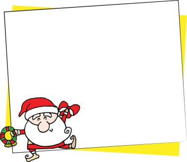 Vektör illüstrasyon kardan adam Noel Baba kardan adam çerçeve serisi