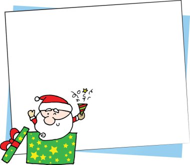 Vektör illüstrasyon kardan adam Noel Baba kardan adam çerçeve serisi