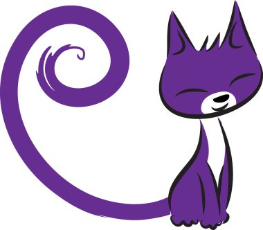 Karikatür Çizim mutlu kedi