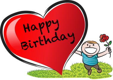 Karikatür Çizim mutlu doğum günü kartı