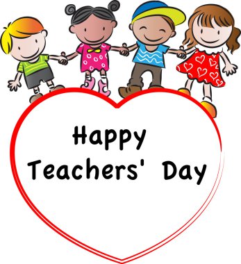 Karikatür Çizim mutlu teachers'day kartı