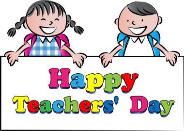 Karikatür Çizim mutlu teachers'day kartı