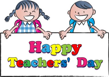 Karikatür Çizim mutlu teachers'day kartı