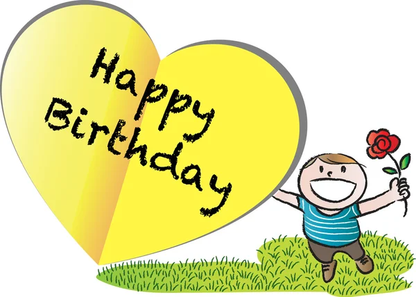 Cartoon-Zeichnung Happy Birthday Card — Stockfoto