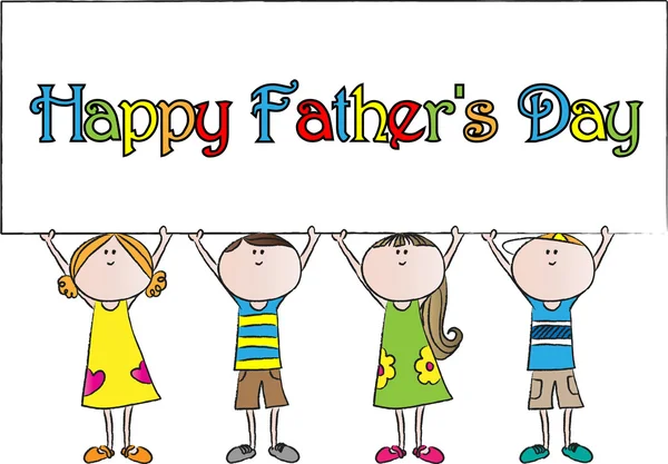 Kartun menggambar kartu hari ayah yang bahagia. — Stok Foto