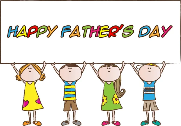 Dibujos animados dibujo feliz tarjeta del día del padre —  Fotos de Stock