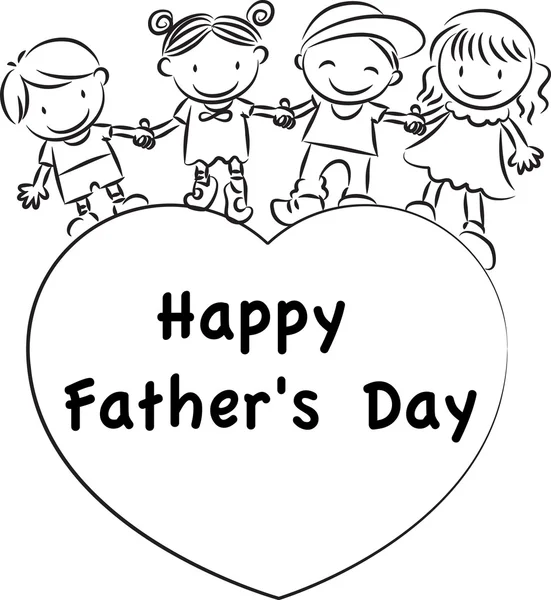 Cartoon drawing happy fathers'day card — Stock Photo, Image