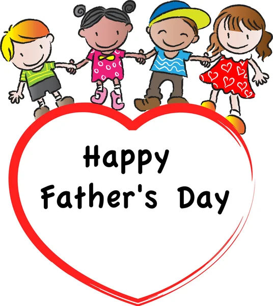 Tecknad ritning glad fathers'day kort — Stockfoto
