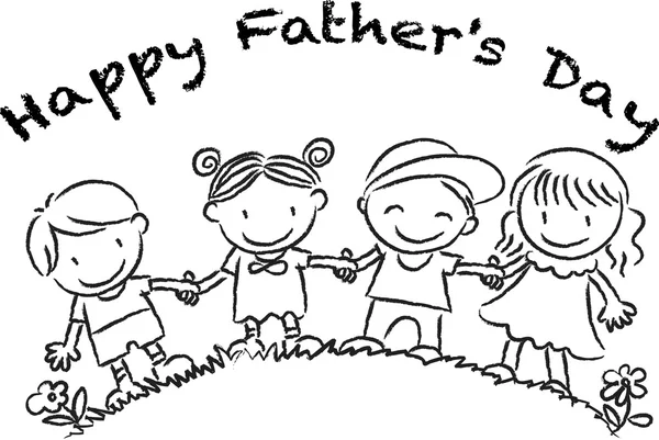 Cartoon drawing happy fathers'day card — Stock Photo, Image