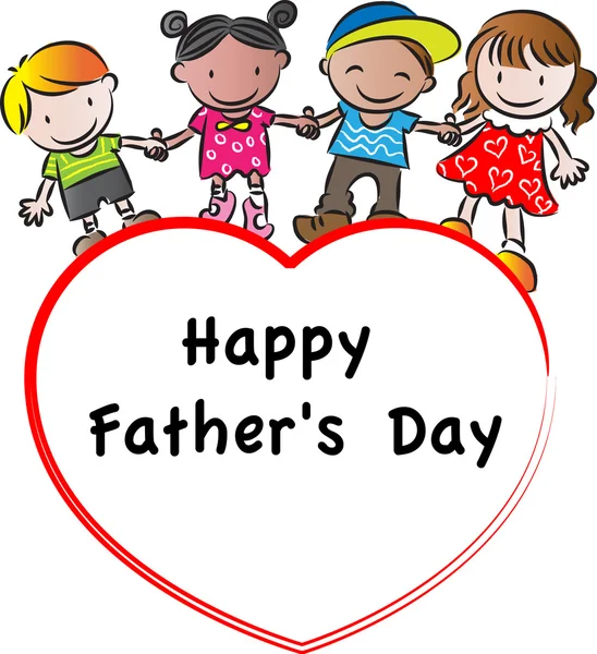 Cartoon drawing happy fathers'day card — Stock Photo, Image