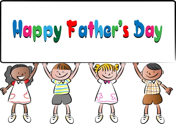 漫画の図面の幸せ fathers'day カード — ストック写真