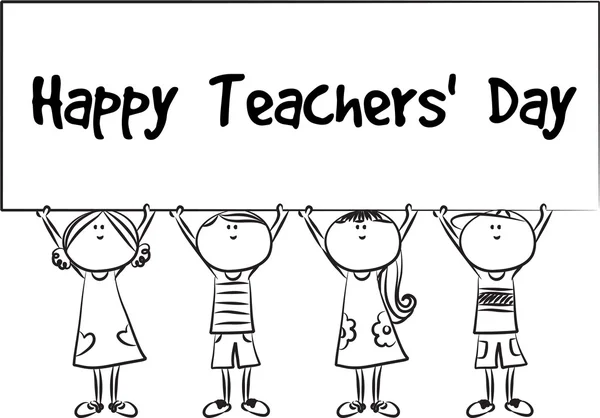 Desenho de desenhos animados cartão feliz dia dos professores — Fotografia de Stock