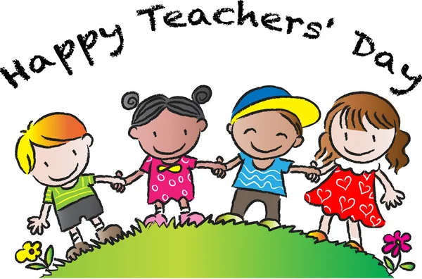 漫画の図面の幸せ teachers'day カード — ストック写真