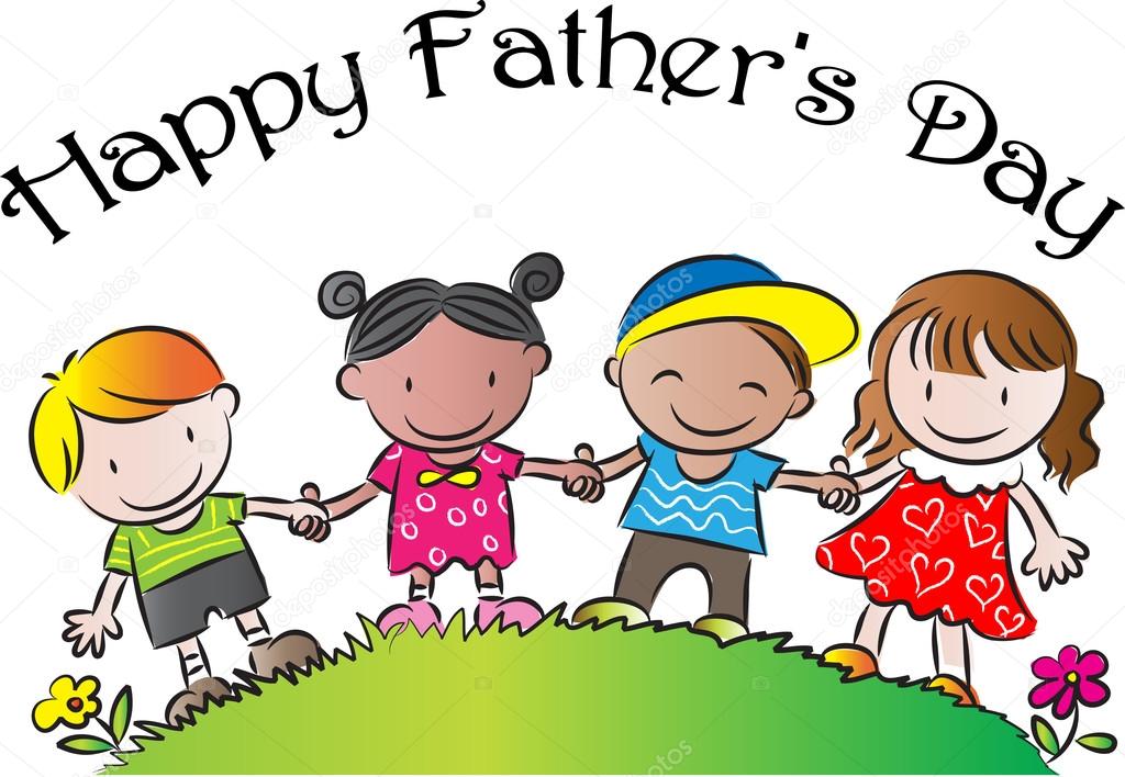 Cartoon drawing happy fathers'day card Stock Photo by ©wenpei 65839449