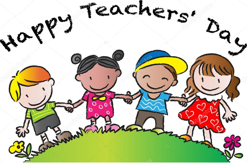Cartoon drawing happy teachers'day card Stock Photo by ©wenpei 65839833