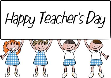 Karikatür Çizim mutlu teachers'day kartı