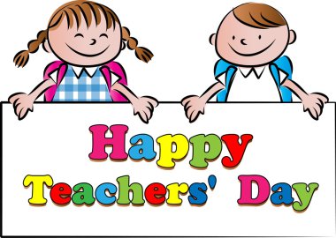 Karikatür Çizim mutlu teachers'day kartı