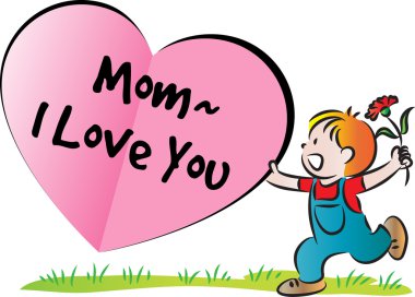 Karikatür Çizim mutlu mothers'day kartı