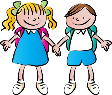 Boş çocuklarla çizim karikatür