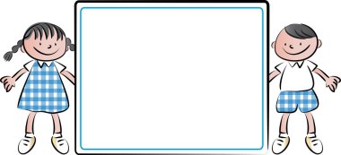 Boş çocuklarla çizim karikatür