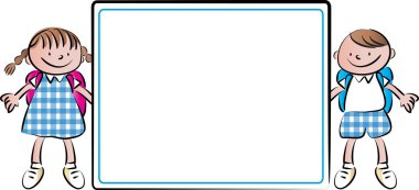 Boş çocuklarla çizim karikatür