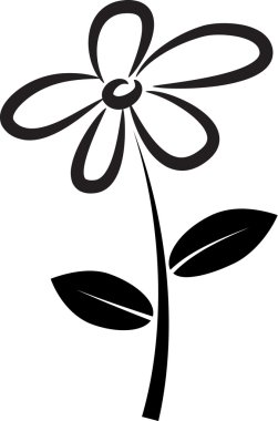 Bir bitki çiçek ve yaprak ile