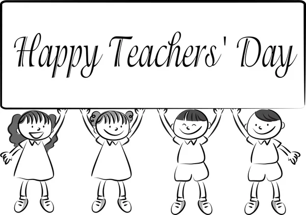 Мультфільм малюнок щаслива листівка дня вчителя — стокове фото