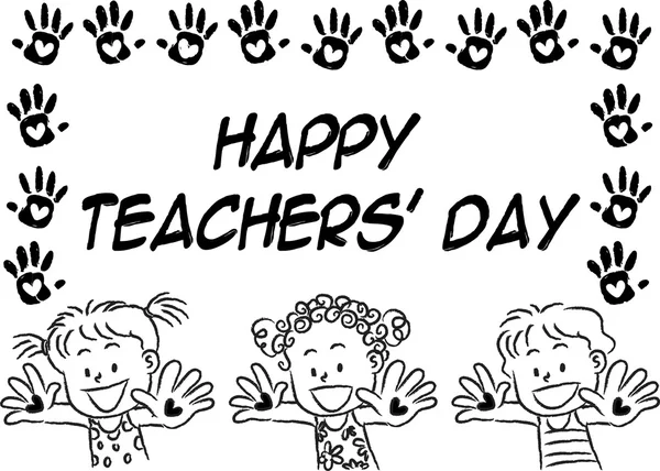 Dibujos animados dibujo feliz tarjeta del día de los profesores — Foto de Stock