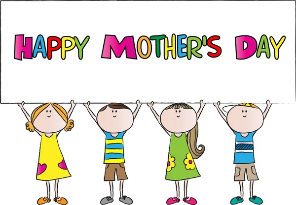 Dibujos animados dibujo feliz tarjeta del día de las madres — Foto de Stock