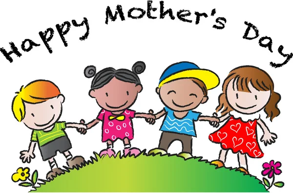 Desenho de desenhos animados cartão feliz dia das mães — Fotografia de Stock