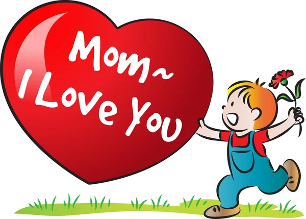 Cartoon drawing happy mothers 'day card — стоковое фото