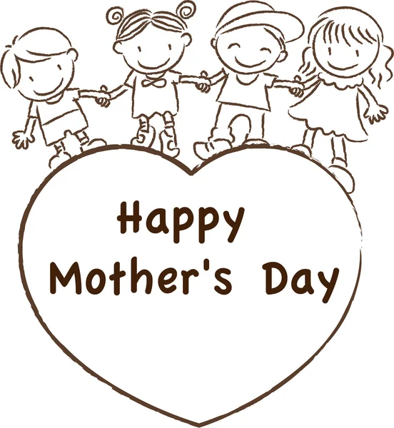 Dibujos animados dibujo feliz tarjeta del día de las madres — Foto de Stock