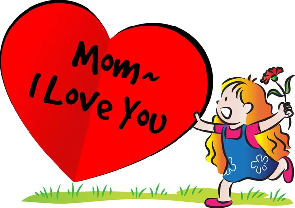 Dibujos animados dibujo feliz tarjeta del día de las madres —  Fotos de Stock