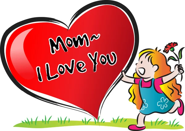 Cartoon drawing happy mothers 'day card — стоковое фото