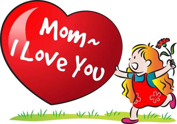 Cartoon drawing happy mothers 'day card — стоковое фото