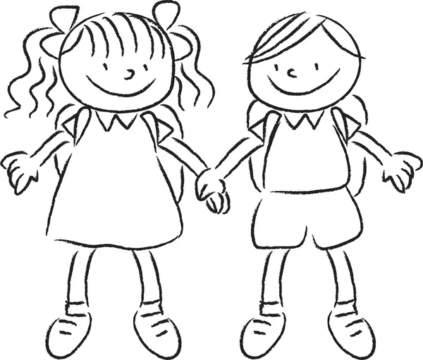 Desenhos animados crianças com borda em branco — Fotografia de Stock