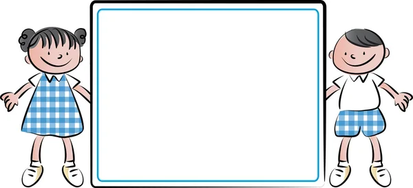 Карикатура на детей с пустыми границами — стоковое фото