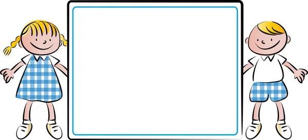 Карикатура на детей с пустыми границами — стоковое фото