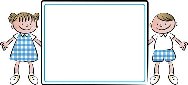 Карикатура на детей с пустыми границами — стоковое фото