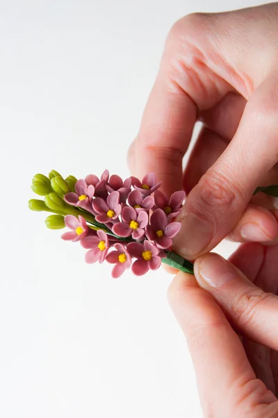 Flores de papel feitas à mão e sua produção — Fotografia de Stock