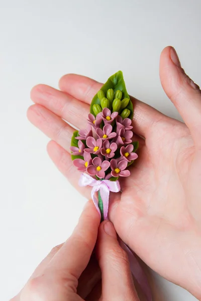 Flores de papel feitas à mão e sua produção — Fotografia de Stock
