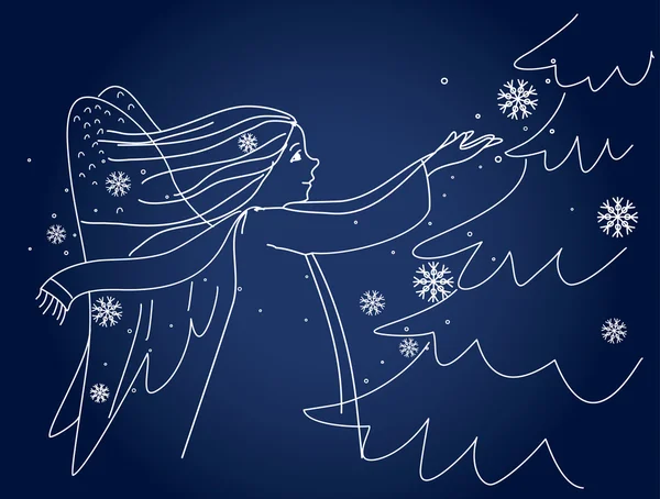 Illustration av jul ängel — Stock vektor