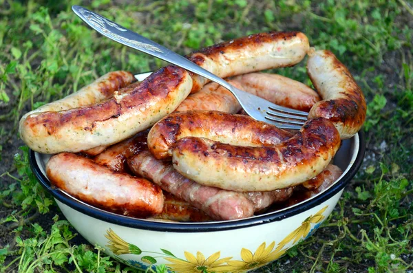 Grilled Sausages closeup — Stock Photo, Image